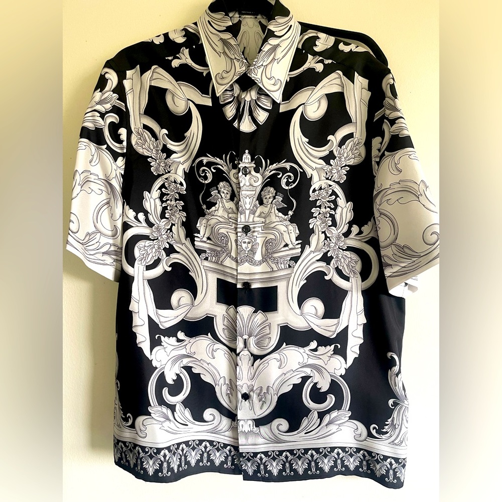 VERSACE silk button down shirt